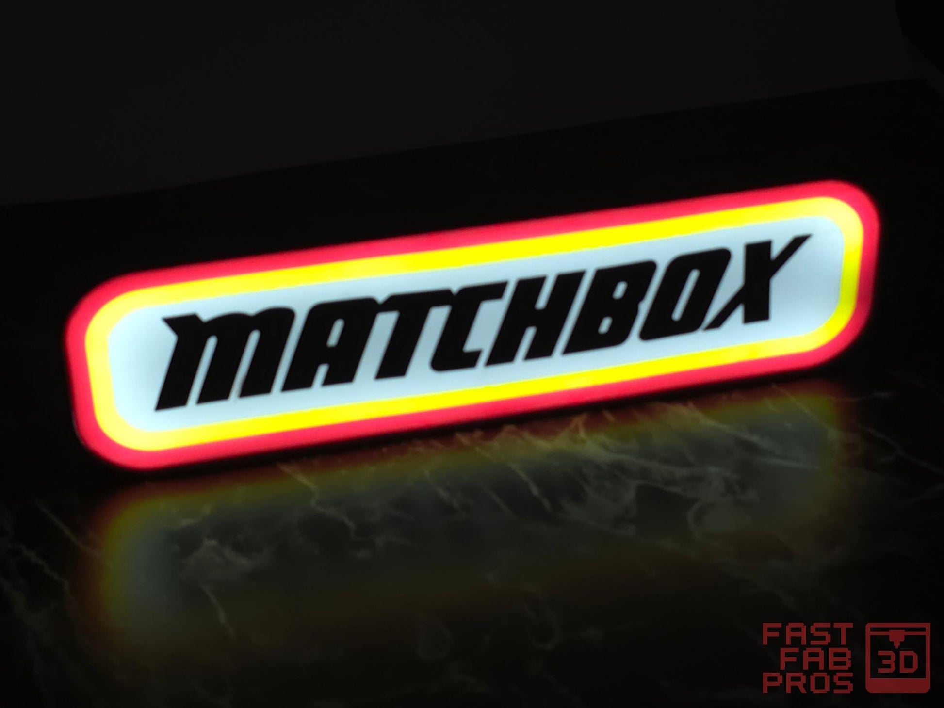 Matchbox LED Light Sign – Retro Logo Desk Light, USB Powered Wall or Shelf Display, Collector Decor