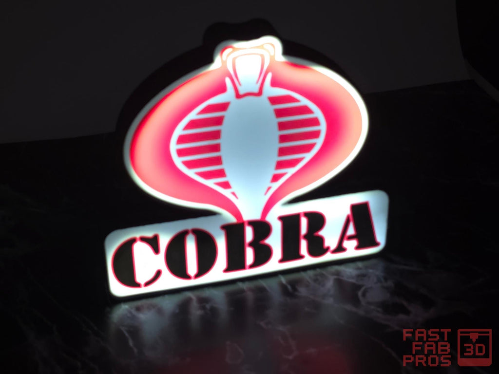 G.I. Joe Cobra LED Light Sign – Cobra Logo Desk Light, USB Powered Wall or Shelf Display, Retro Collectible Decor